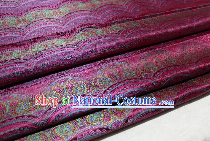 Chinese Traditional Cheongsam Cloth Tang Suit Classical Pattern Rosy Brocade Fabric Silk Material Drapery