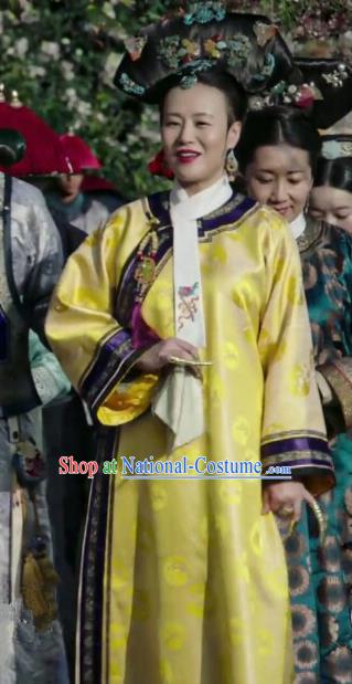 Ancient Ruyi Royal Love in the Palace Chinese Qing Dynasty Empress Dowager Costumes and Headpiece Complete Set