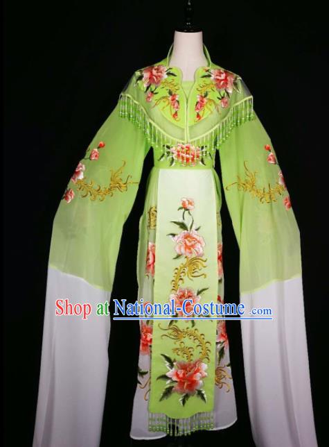 Chinese Traditional Beijing Opera Diva Green Dress Peking Opera Princess Costume for Adults