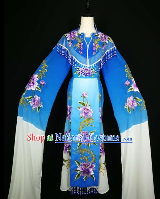 Chinese Traditional Beijing Opera Diva Royalblue Dress Peking Opera Princess Costume for Adults