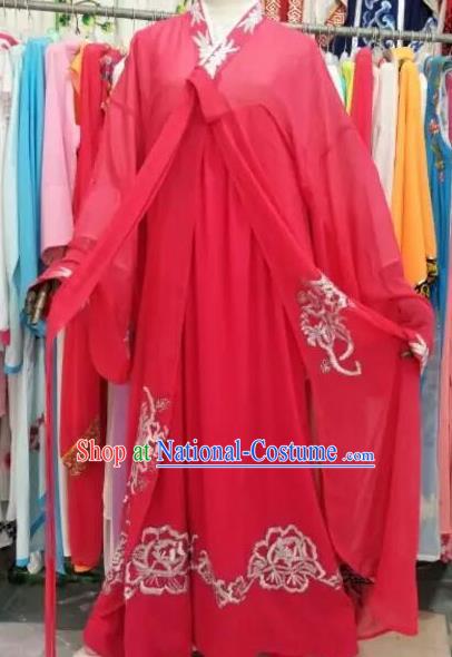 Chinese Traditional Beijing Opera Actress Red Dress Peking Opera Costume for Adults