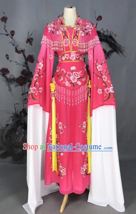 Chinese Traditional Beijing Opera Pink Embroidered Dress Peking Opera Actress Costume for Rich