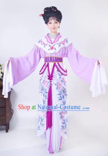 Chinese Traditional Beijing Opera Palace Lady Purple Dress Peking Opera Diva Costumes for Adults