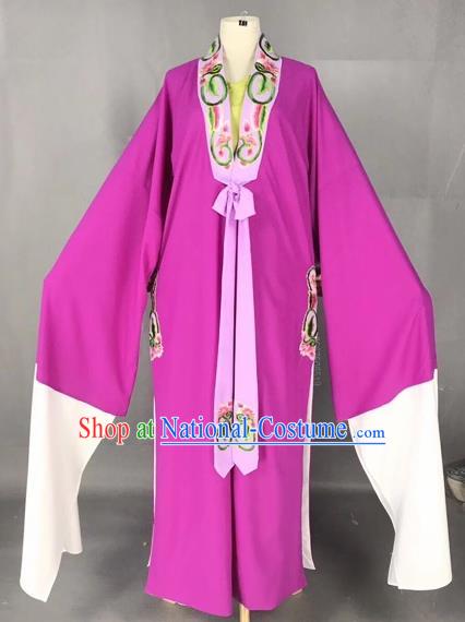 Chinese Traditional Beijing Opera Scholar Costume Peking Opera Niche Purple Robe for Adults