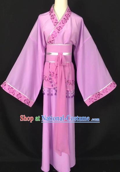 Chinese Traditional Beijing Opera Handmaiden Purple Hanfu Dress Peking Opera Diva Costumes for Adults