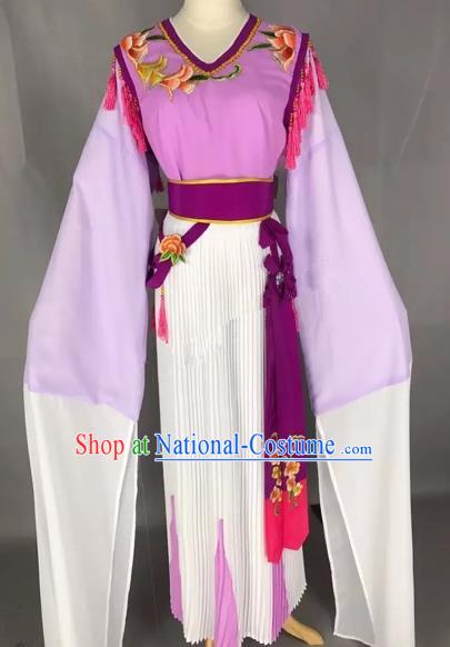 Chinese Traditional Beijing Opera Young Lady Purple Dress Peking Opera Diva Costumes for Adults