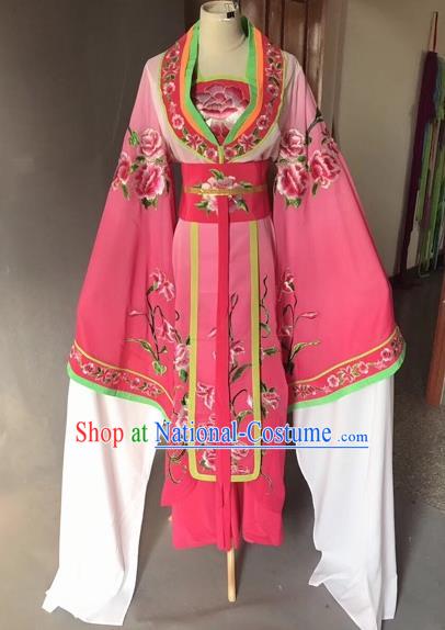 Chinese Traditional Beijing Opera Palace Lady Rosy Dress Peking Opera Diva Costumes for Adults