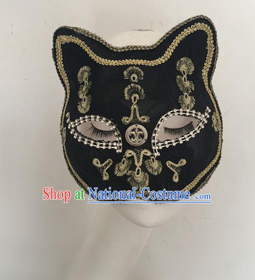 Top Halloween Stage Show Accessories Black Cat Mask Brazilian Carnival Catwalks Face Masks