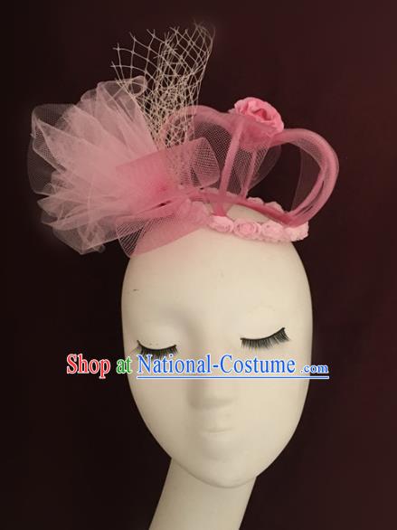 Top Brazilian Carnival Stage Show Headpiece Halloween Catwalks Pink Royal Crown Hair Accessories for Women