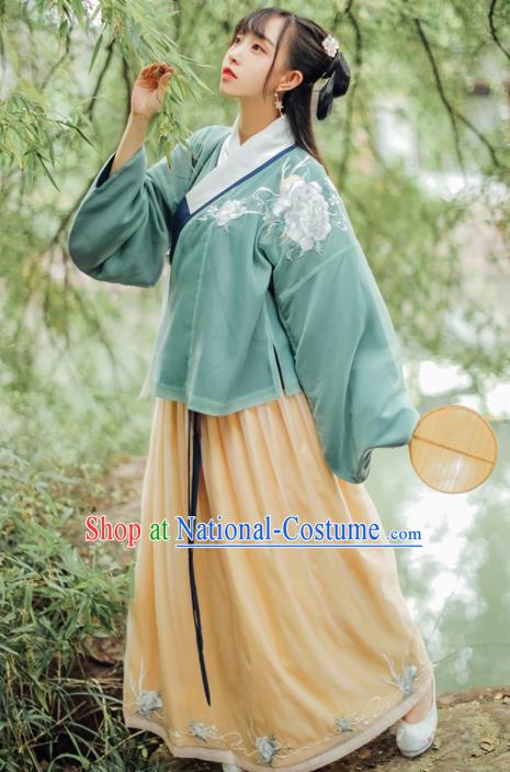 Traditional Chinese Ming Dynasty Female Embroidered Historical Costumes Ancient Princess Hanfu Dress for Women