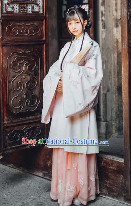 Traditional Chinese Ming Dynasty Princess Embroidered Historical Costumes Ancient Nobility Lady Hanfu Dress for Women