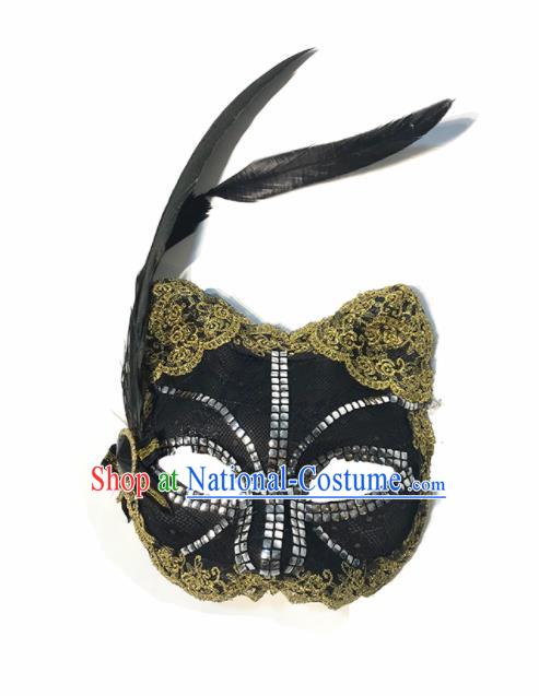 Top Halloween Cosplay Feather Masks Brazilian Carnival Catwalks Fancy Dress Ball Face Mask for Women