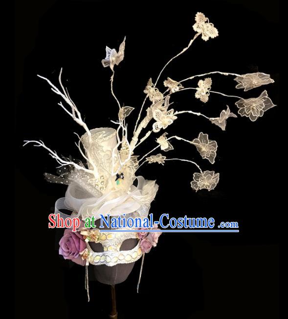 Top Halloween Stage Show Hair Accessories Brazilian Carnival Catwalks Mask Headdress for Women