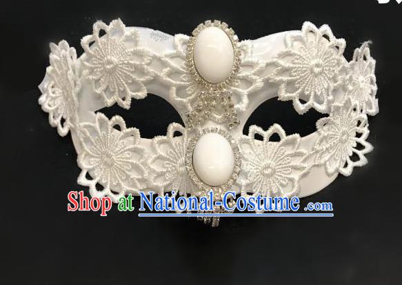 Top Halloween Cosplay Fancy Dress Ball White Masks Brazilian Carnival Catwalks Face Mask for Women