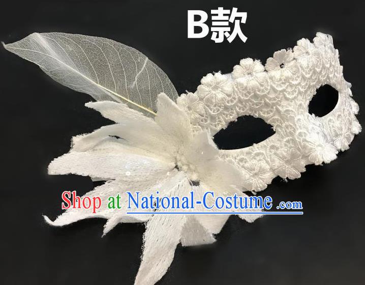 Top Halloween Cosplay Fancy Dress Ball White Lace Masks Brazilian Carnival Catwalks Face Mask for Women