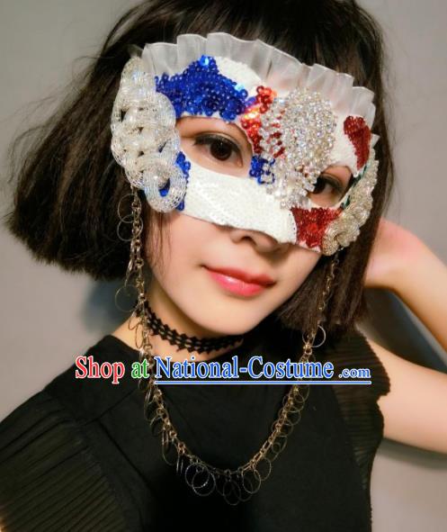 Top Halloween Cosplay Tassel Masks Brazilian Carnival Catwalks Fancy Dress Ball Face Mask for Men