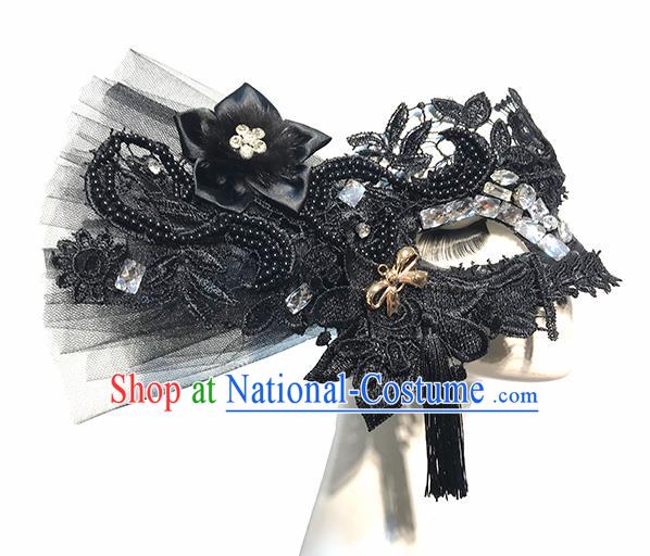 Top Halloween Cosplay Black Lace Masks Brazilian Carnival Catwalks Fancy Dress Ball Face Mask for Women