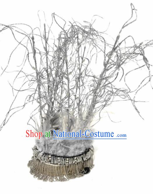 Top Halloween Stage Show Hair Accessories Brazilian Carnival Catwalks Argent Headdress for Women