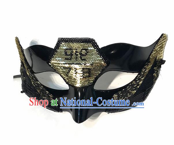 Top Halloween Cosplay Black Masks Brazilian Carnival Catwalks Fancy Dress Ball Face Mask for Men