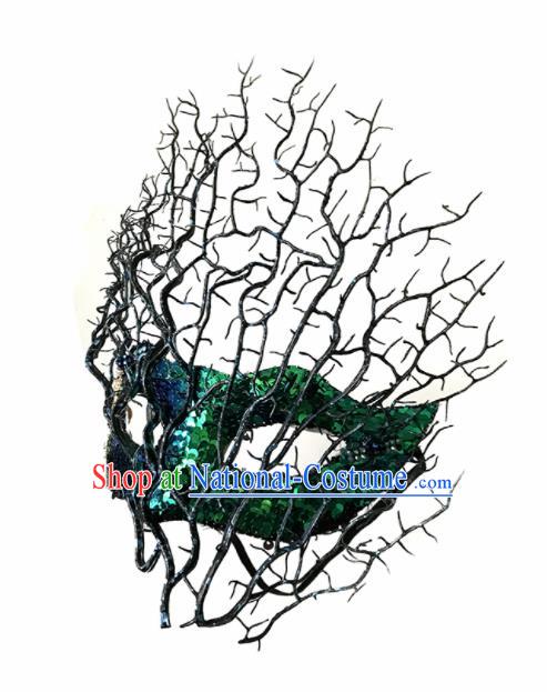 Top Fancy Dress Ball Green Masks Brazilian Carnival Halloween Cosplay Face Mask for Women