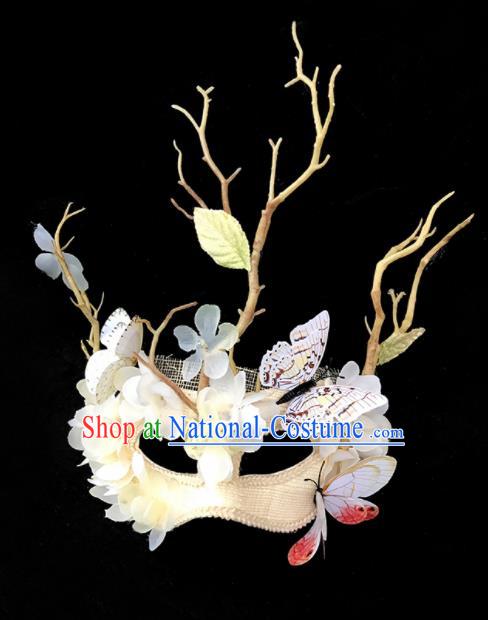 Top Fancy Dress Ball White Butterfly Masks Brazilian Carnival Halloween Cosplay Face Mask for Women