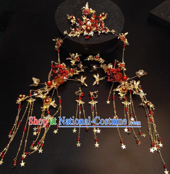 Top Chinese Traditional Wedding Phoenix Coronet Classical Hairpins Headdress for Women