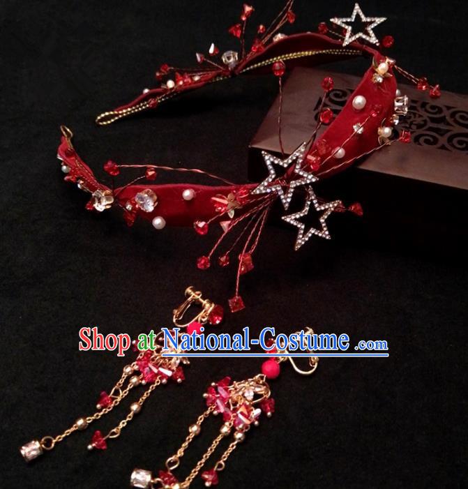 Top Chinese Traditional Hair Accessories Classical Wedding Red Hair Clasp for Women