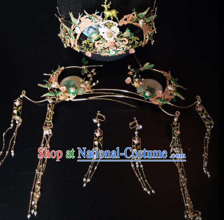 Top Chinese Traditional Hair Accessories Classical Wedding Phoenix Coronet Hairpins Headdress for Women