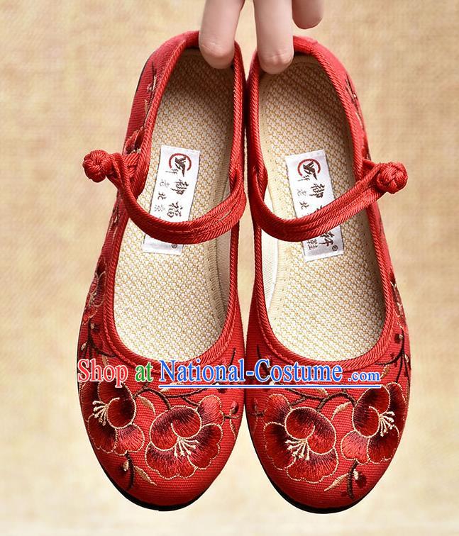 Chinese Shoes Wedding Shoes Traditional Embroidered Shoes Bride Red Shoes for Women