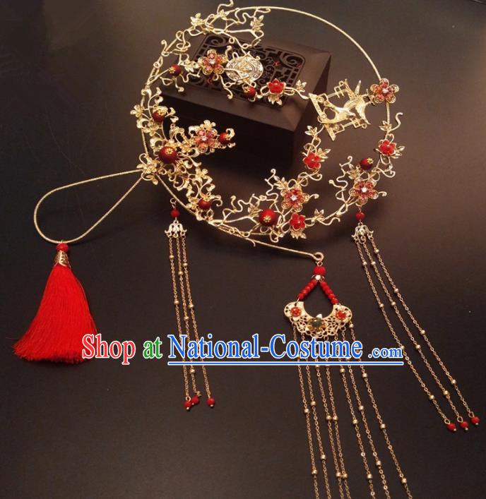 Chinese Traditional Wedding Accessories Classical Bride Palace Fan for Women