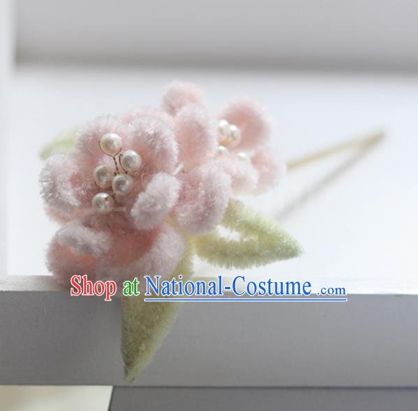 Top Chinese Traditional Hair Accessories Classical Palace Pink Flowers Hairpins for Women