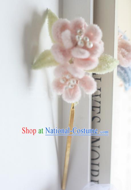 Top Chinese Traditional Hair Accessories Classical Palace Pink Flowers Hairpins for Women