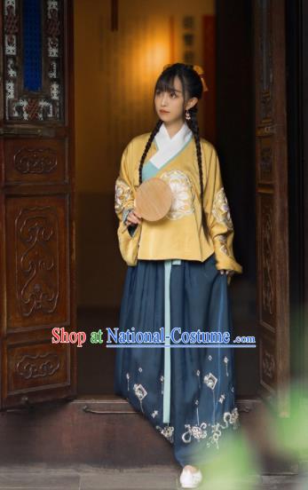 Chinese Traditional Ming Dynasty Replica Costumes Ancient Rich Lady Hanfu Dress for Women