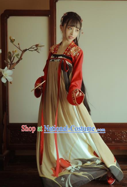 Traditional Chinese Tang Dynasty Replica Costumes Ancient Palace Princess Hanfu Dress for Women