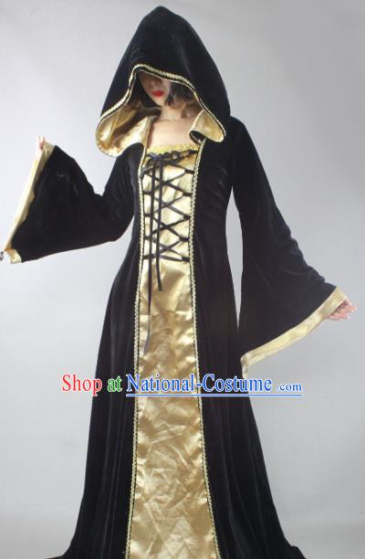 Top Grade Halloween Costumes Fancy Ball Cosplay Hag Witch Black Dress for Women