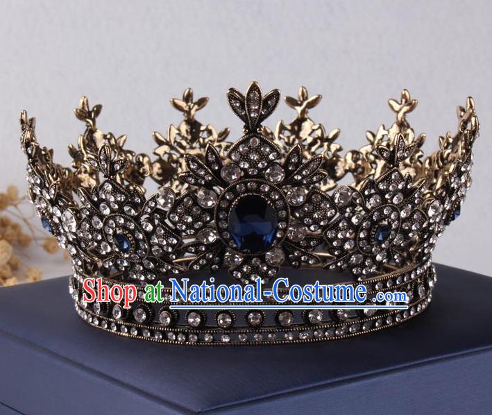 Top Grade Gothic Hair Accessories Crystal Royal Crown for Women