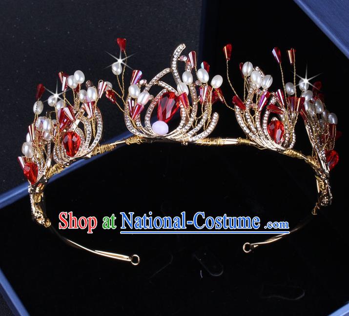 Top Grade Gothic Hair Accessories Crystal Golden Royal Crown for Women