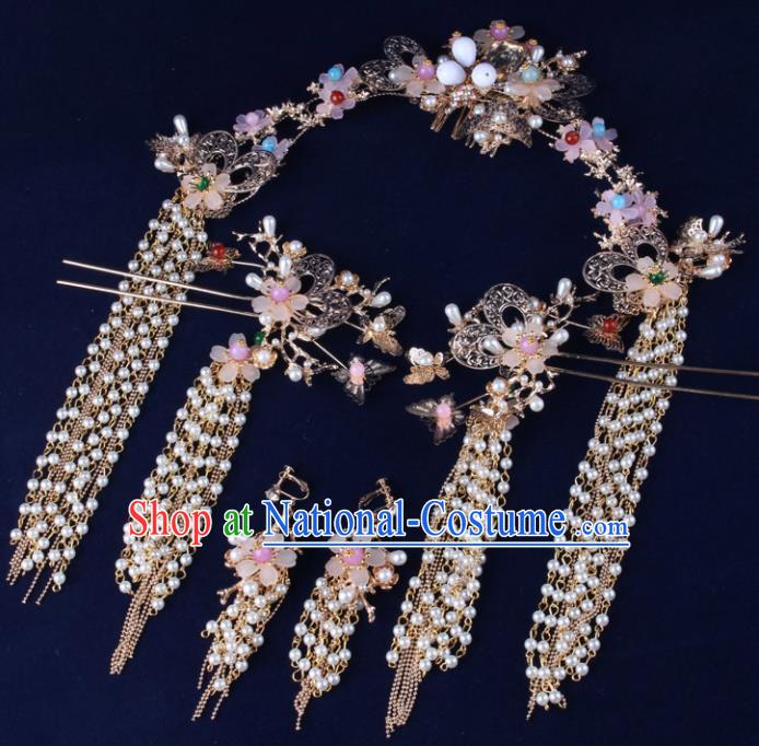 Top Chinese Traditional Hair Accessories Wedding Tassel Hair Combs Hairpins for Women