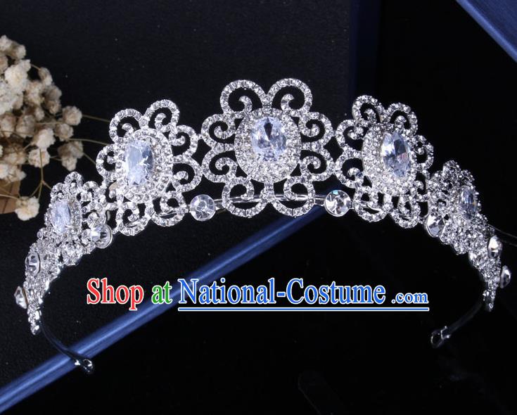 Top Grade Gothic Hair Accessories Catwalks Princess Crystal Zircon Royal Crown for Women