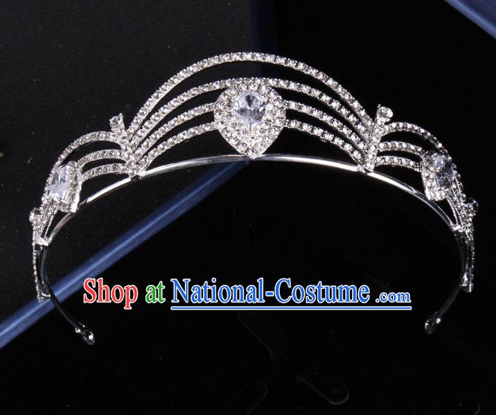 Top Grade Gothic Hair Accessories Catwalks Princess Zircon Royal Crown for Women