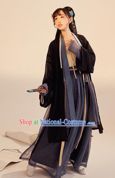 Chinese Ancient Drama Swordswoman Hanfu Clothing Traditional Song Dynasty Young Lady Replica Costumes for Women