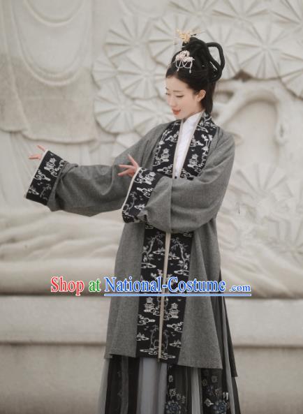 Chinese Ancient Drama Nobility Lady Hanfu Dress Traditional Jin Dynasty Poetess Xie Daoyun Replica Costumes for Women