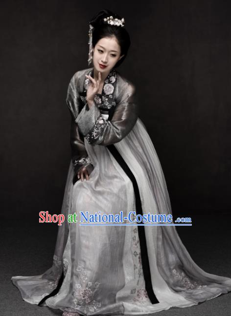 Chinese Ancient Palace Princess Hanfu Dress Traditional Tang Dynasty Imperial Consort Embroidered Replica Costumes for Women