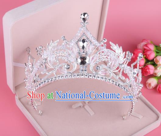 Top Grade Baroque Hair Accessories Catwalks Princess Crystal Beads Royal Crown for Women