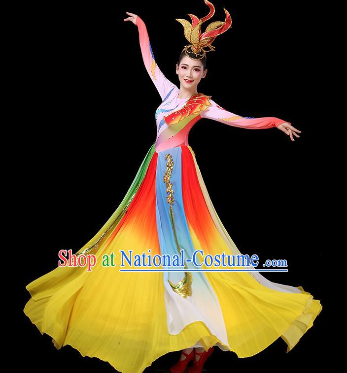 Top Grade Stage Show Costumes Group Dance Modern Dance Chorus Red Dress for Women