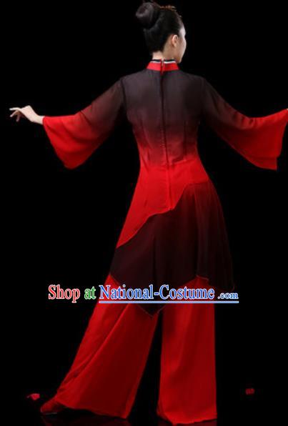 Chinese Traditional Classical Dance Costumes Fan Dance Group Dance Umbrella Dance Red Dress for Women