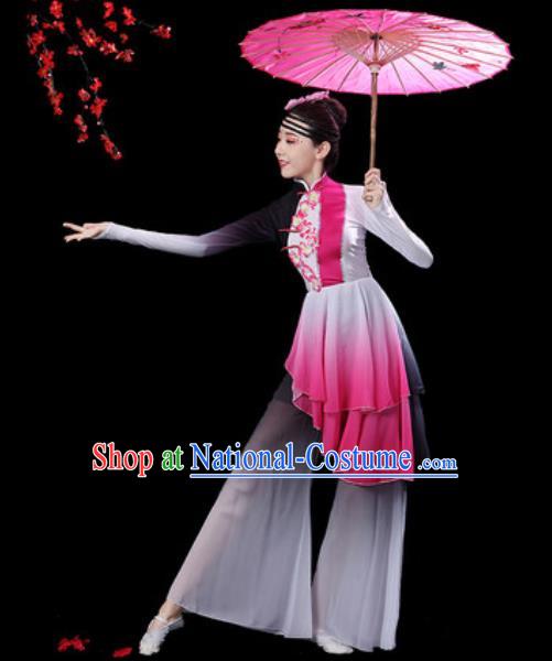 Chinese Classical Dance Umbrella Dance Dress Traditional Group Dance Chorus Costumes for Women