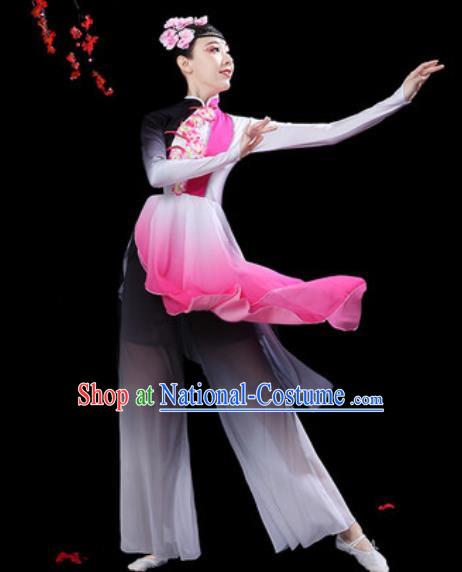 Chinese Classical Dance Umbrella Dance Dress Traditional Group Dance Chorus Costumes for Women