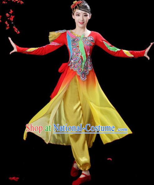 Chinese Folk Dance Drum Dance Costumes Traditional Fan Dance Yangko Clothing for Women