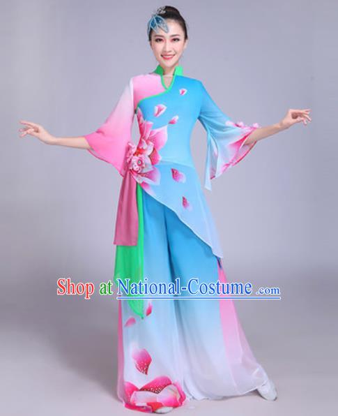 Chinese Traditional Yangko Dance Group Dance Costumes Folk Dance Fan Dance Clothing for Women